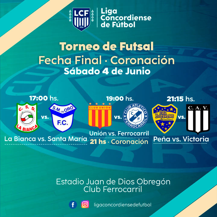 Fecha consagratoria para el primer Torneo de Futsal