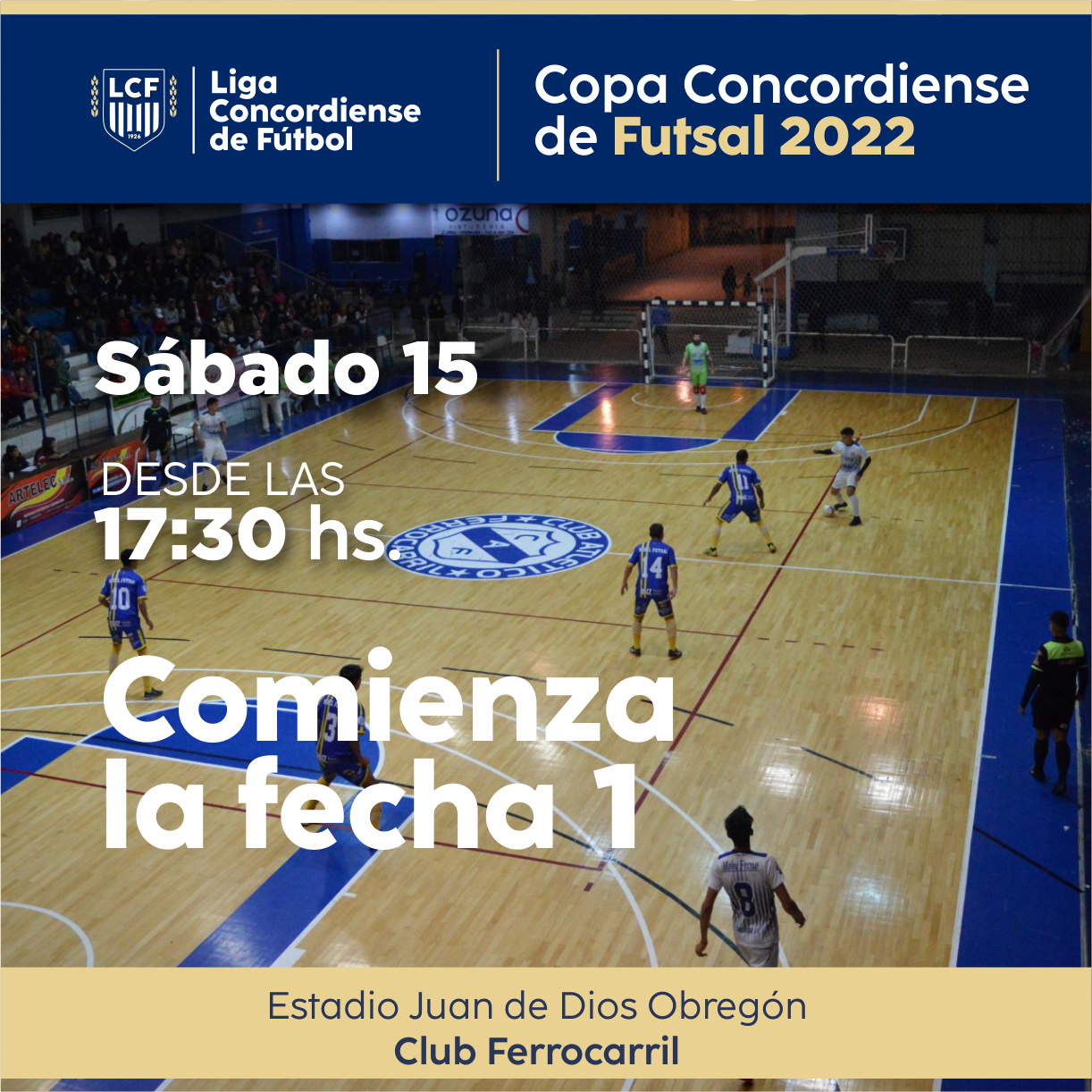 Comienza la Copa Concordiense de Futsal Masculino de la Liga Concordiense de Futbol