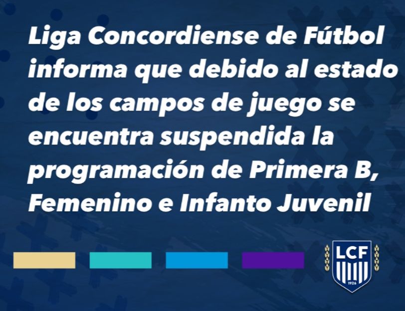 Fecha suspendida para la Divisional «B», Femenino e Infanto Juvenil