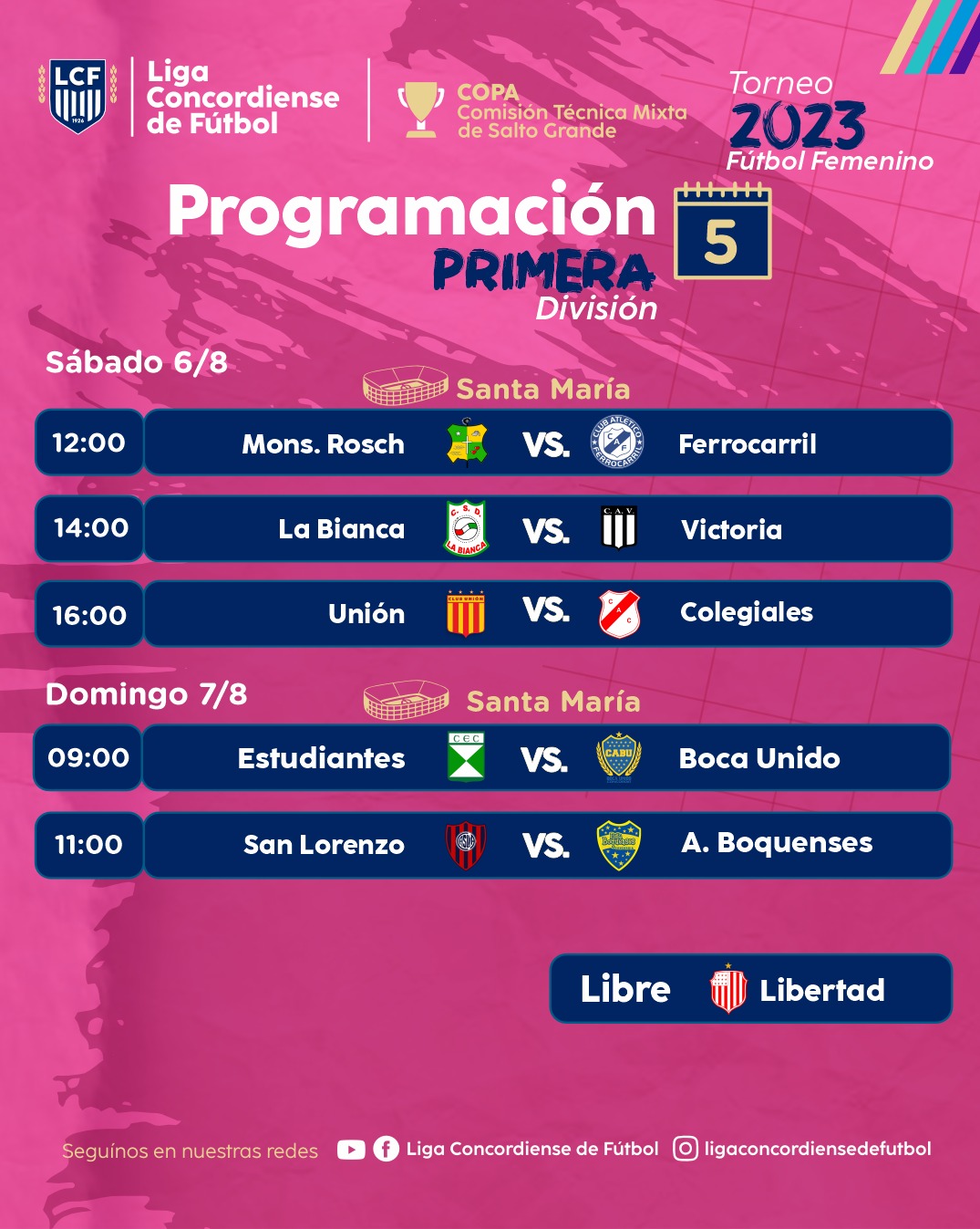 Reunión de Delegados del Femenino y programación de la quinta