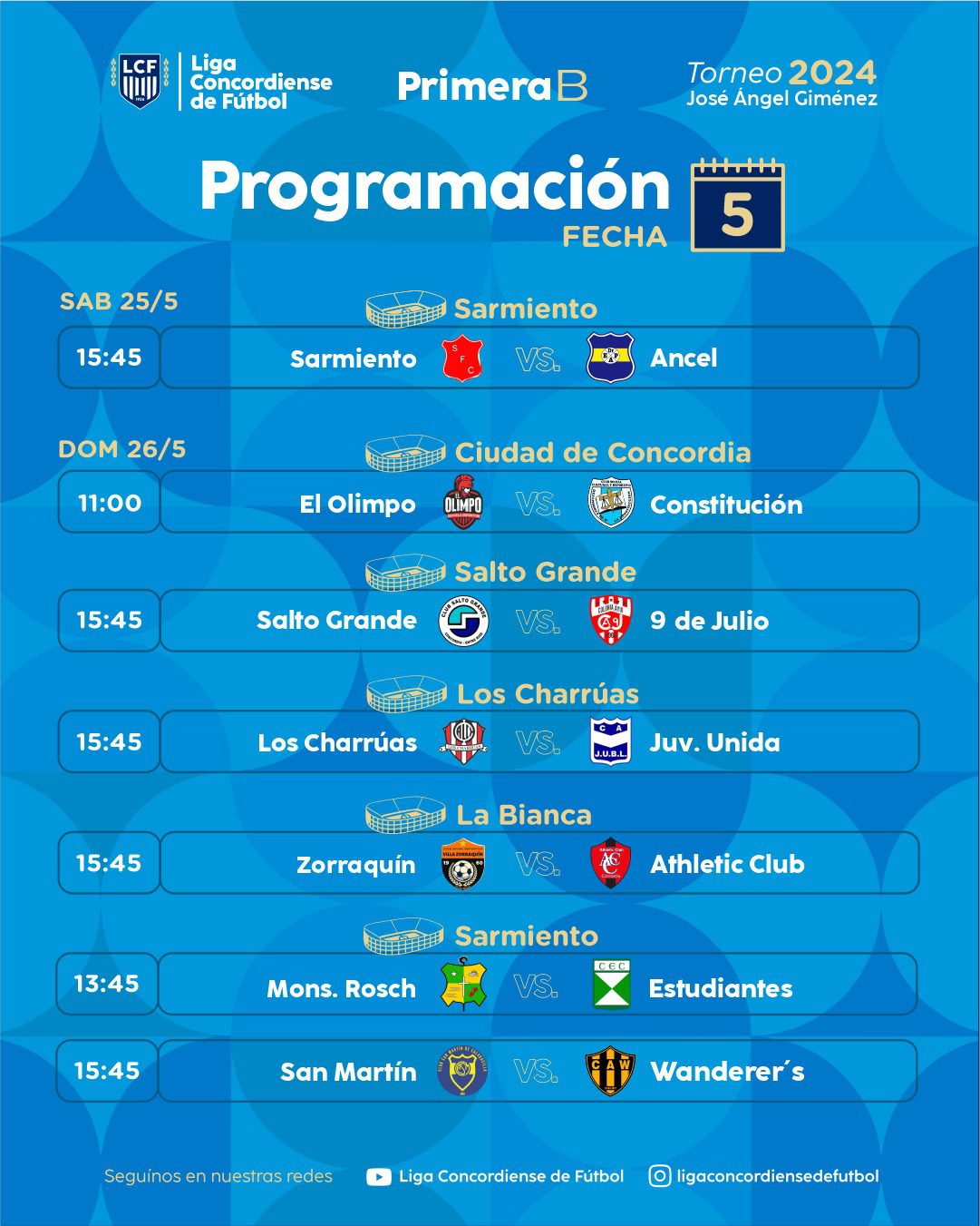 Si no llueve se juega la 5 en la Primera «B»