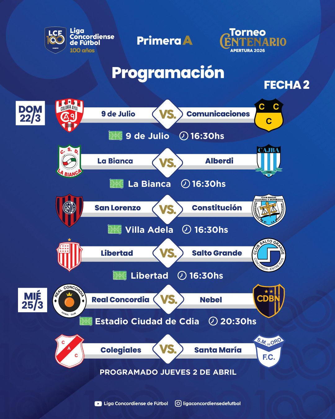 El Apertura empieza a afrontar la segunda fecha