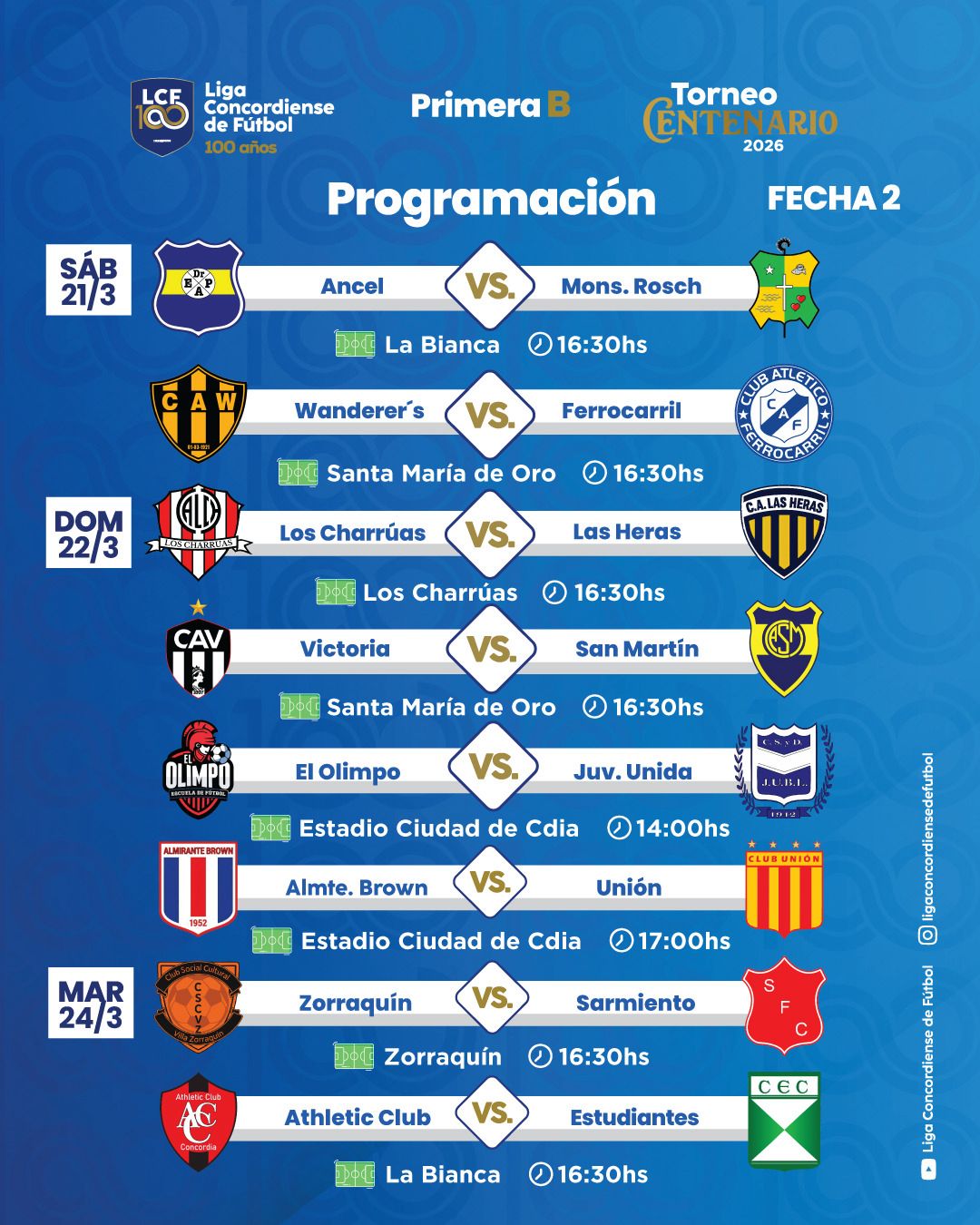 La segunda de la B se juega en tres días