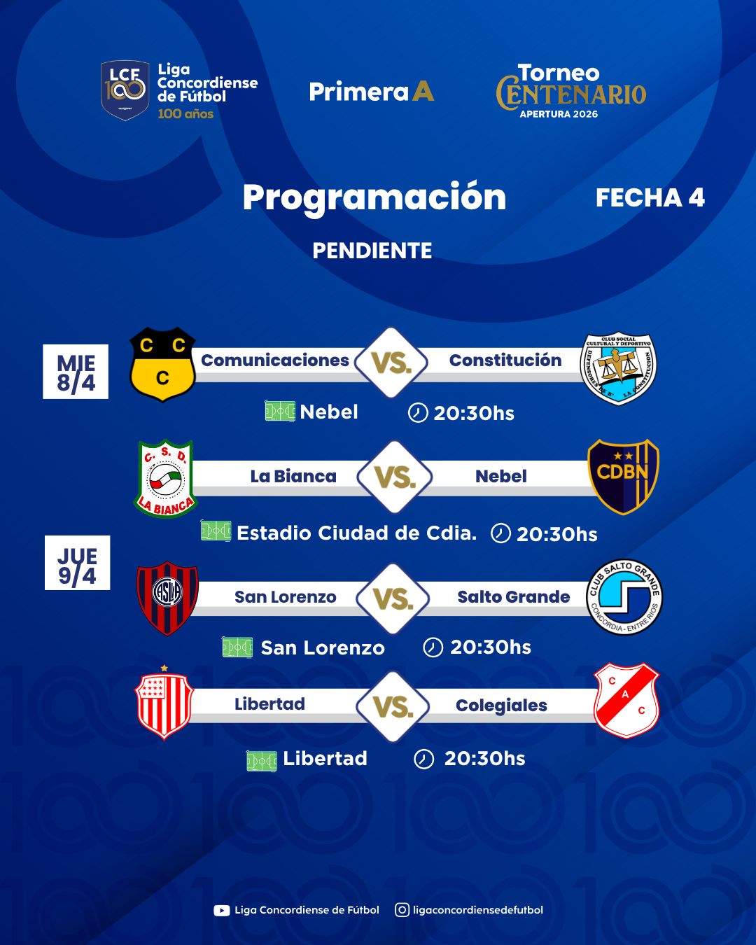 La cuarta del Apertura se completa entre miércoles y jueves