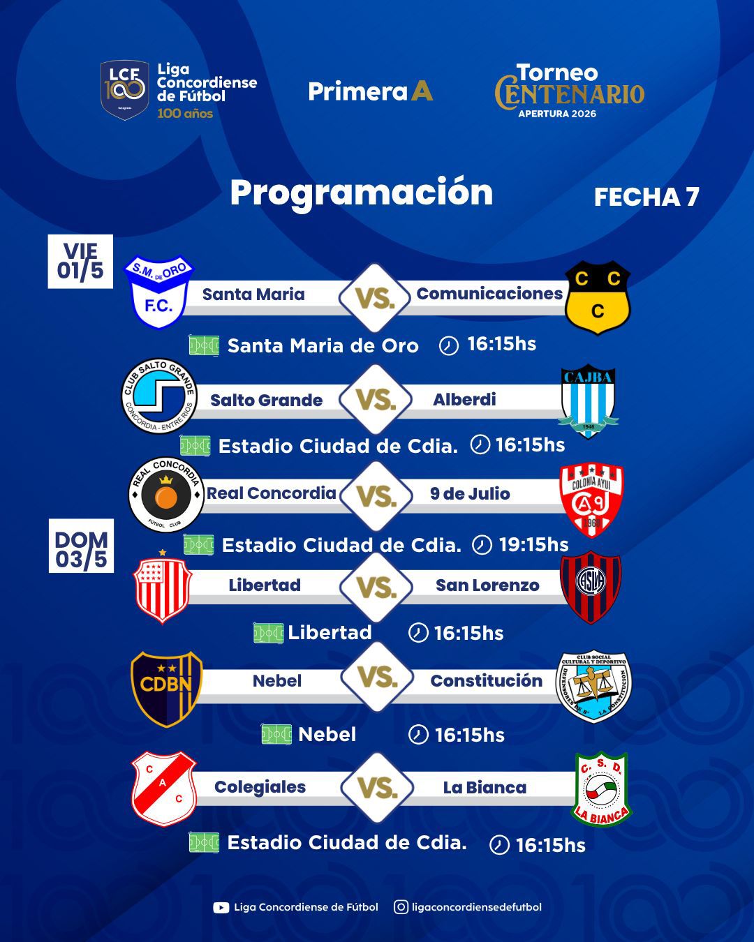 El Apertura disputa la séptima y antes se completa la 1