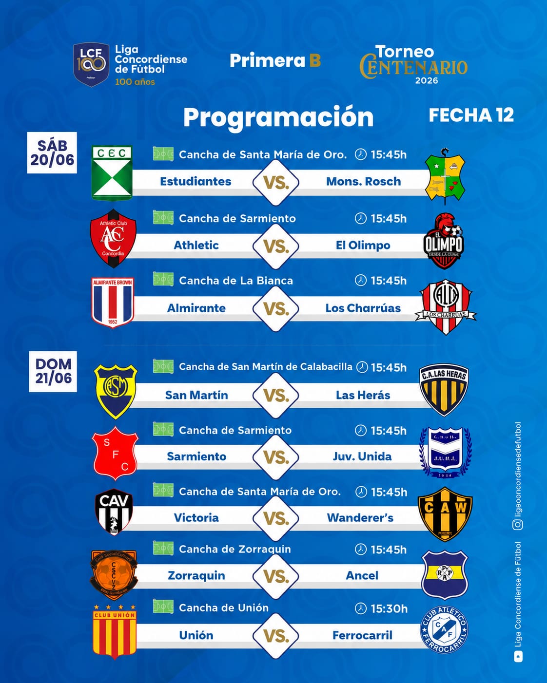 La «B» tendrá su fecha 12