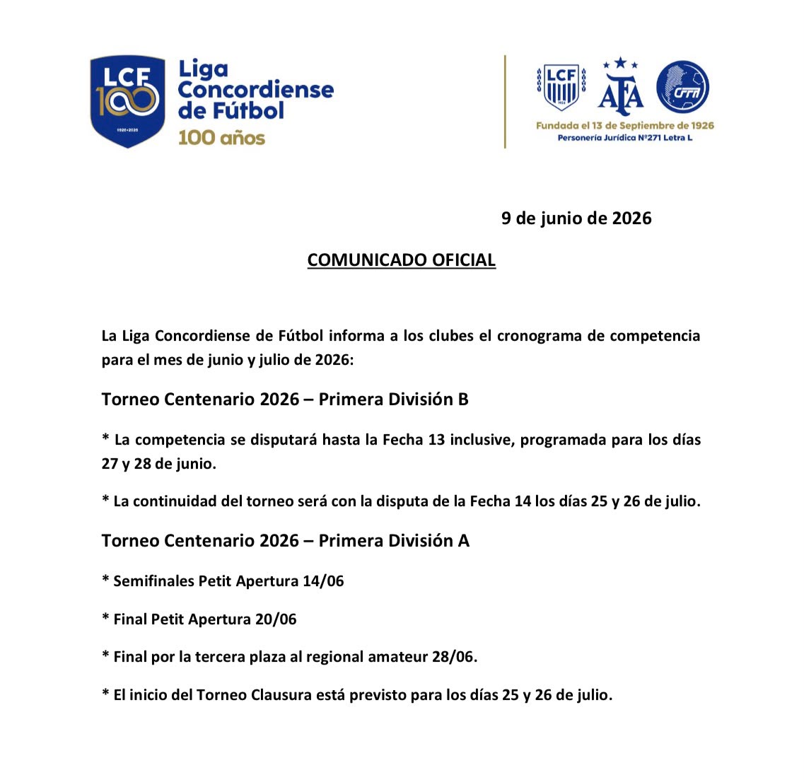 Calendario Junio-Julio