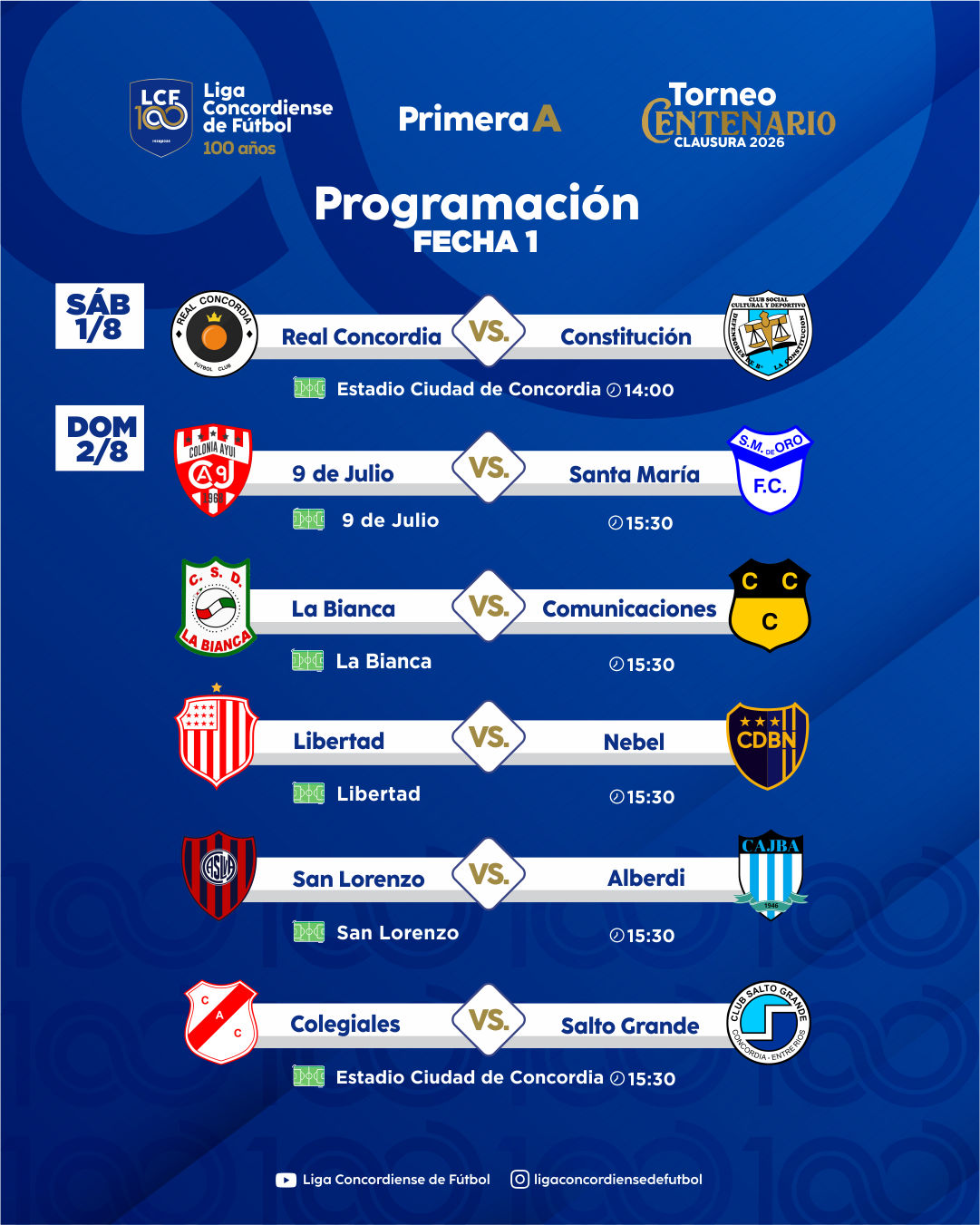 Se pone en marcha el Torneo Clausura 2026