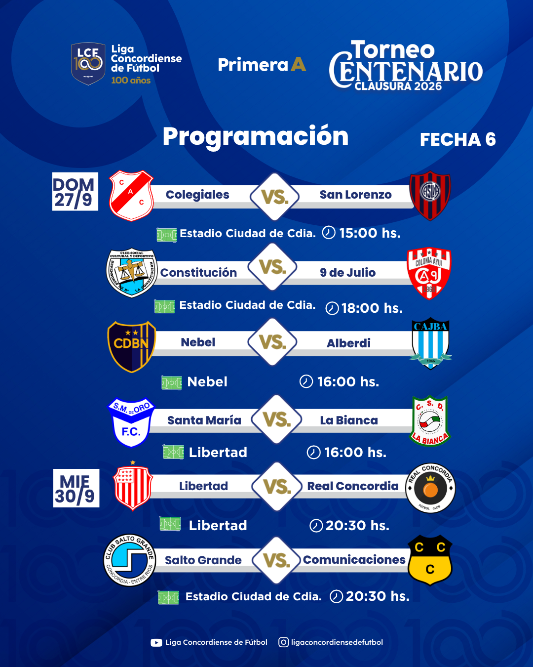 El Clausura abordará su sexta fecha