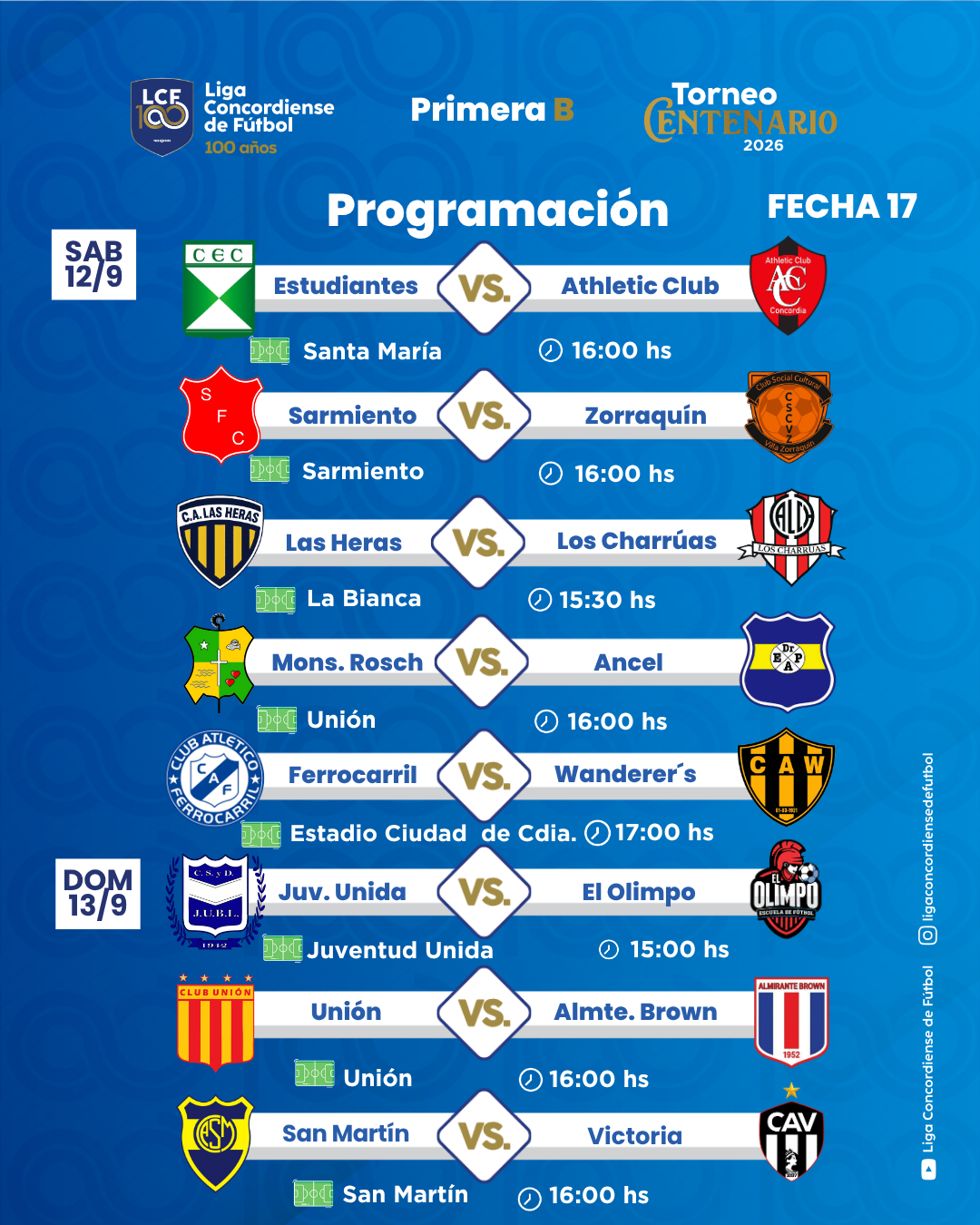 La «B» encarará su fecha 17