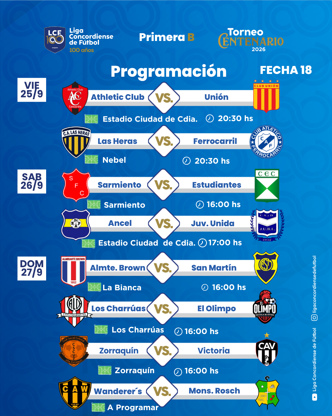 El viernes inicia la 18 en la B