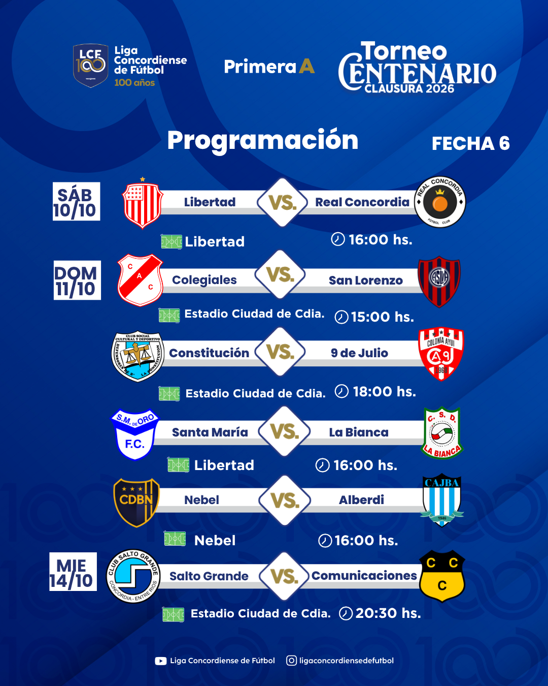 Reprogramación de la sexta del Clausura