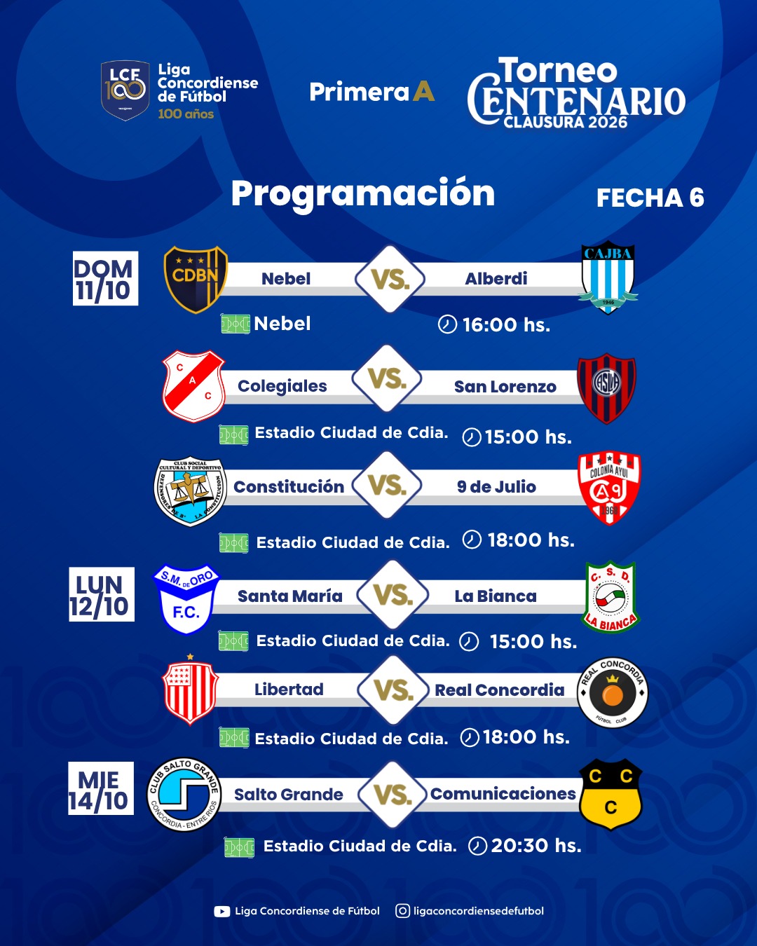 Reprogramación de la sexta del Clausura